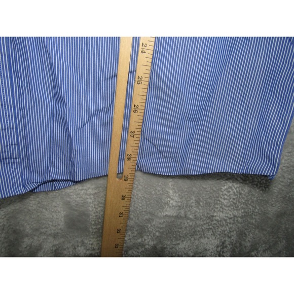 Tommy Hilfiger Blue Pinstripe Button Down Shirt Regular Fit Mens Size Medium - Picture 8 of 9